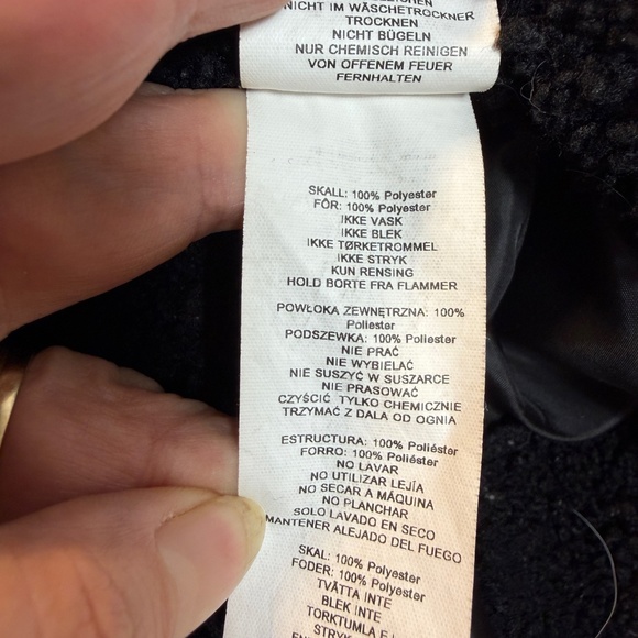 Missguided Teddy Shacket Womens Size 12 Black Full Button Cozy Cabincore - Picture 4 of 9